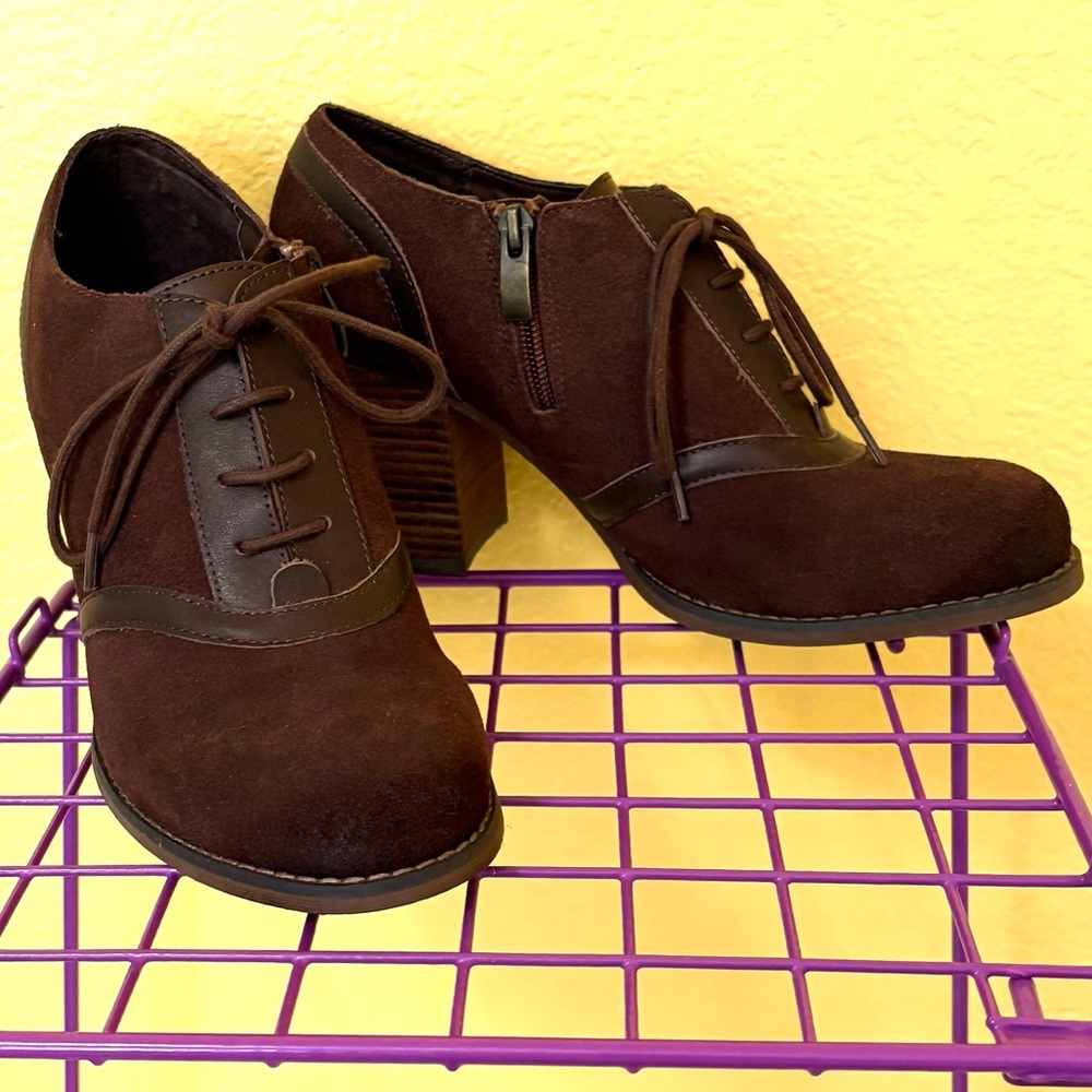 🎷🤎EUC Reba Brown Suede Leather Boots 9M “Dance”🤎🎷
